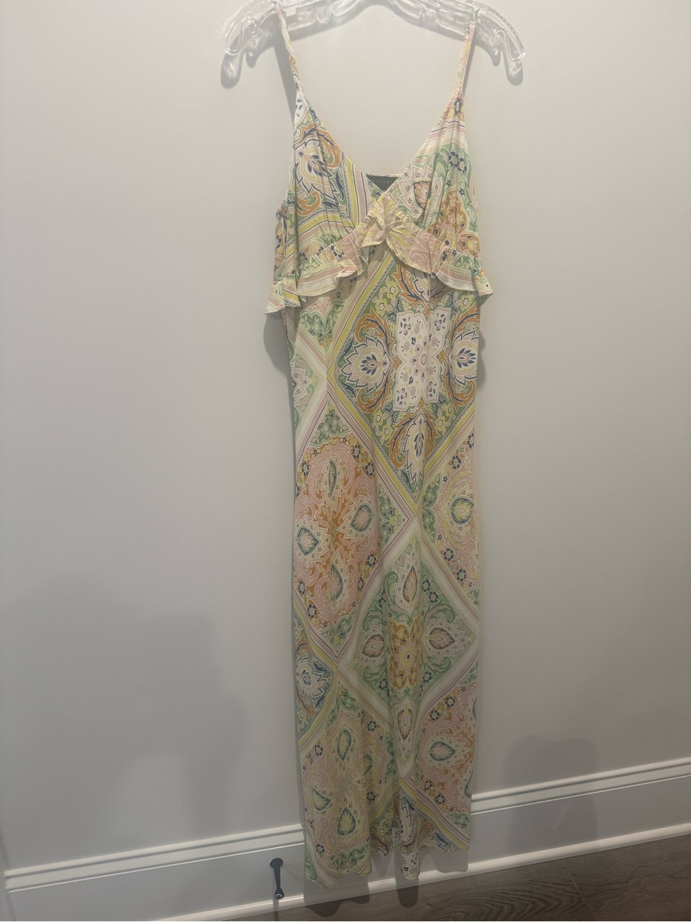 Sanctuary Pastel Paisley Ruffle Maxi Dress
